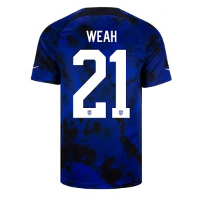 United States Timothy Weah #21 Replica Away Stadium Shirt World Cup 2022 Short Sleeve